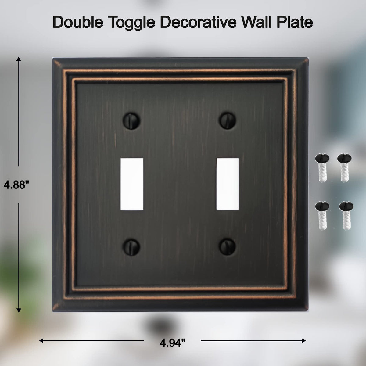 OKAWYC Adler 2-gang wall plate mounted look showcases durable metal construction.