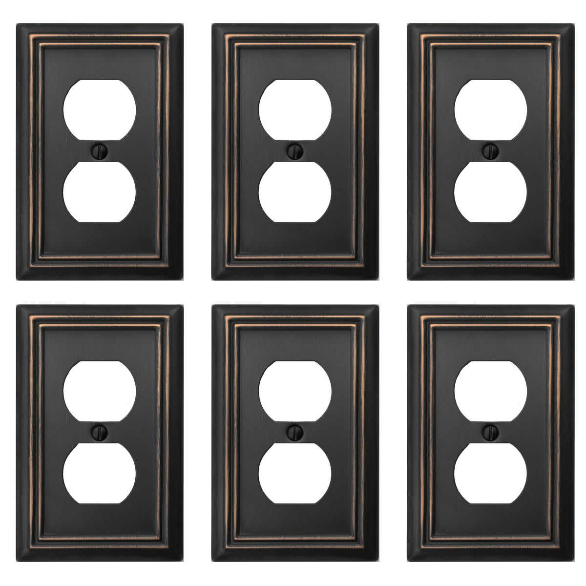 OKAWYC Adler aged bronze 1-gang wall plate adds warm sophistication to decor.