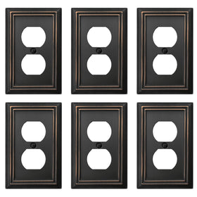 OKAWYC Adler aged bronze 1-gang wall plate adds warm sophistication to decor.