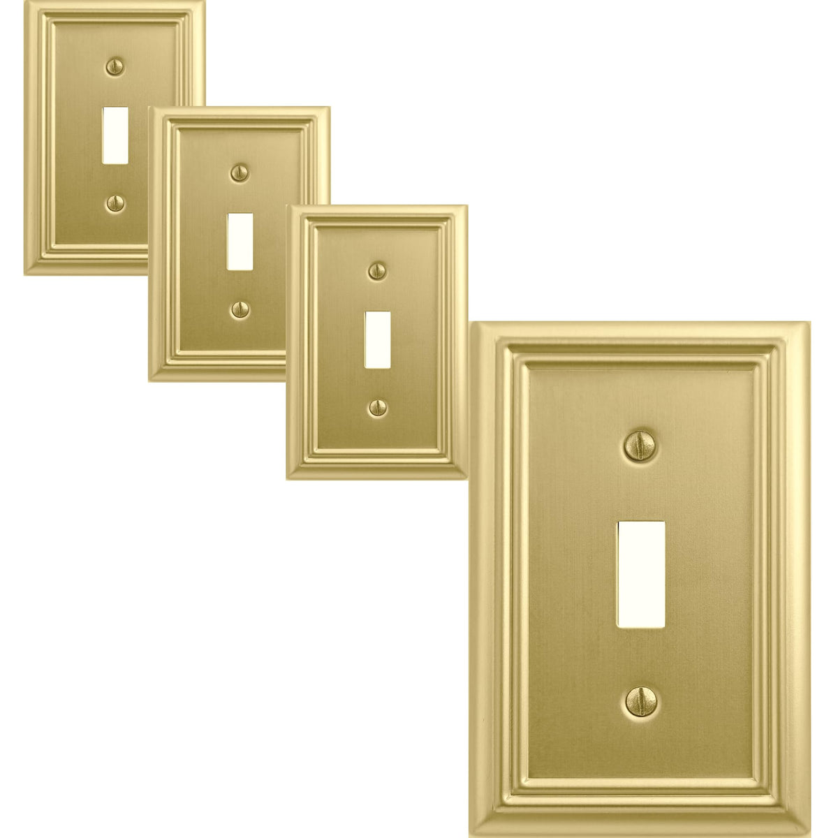 OKAWYC Adler brushed-brass wall plate 1-gang switch cover with a durable finish.