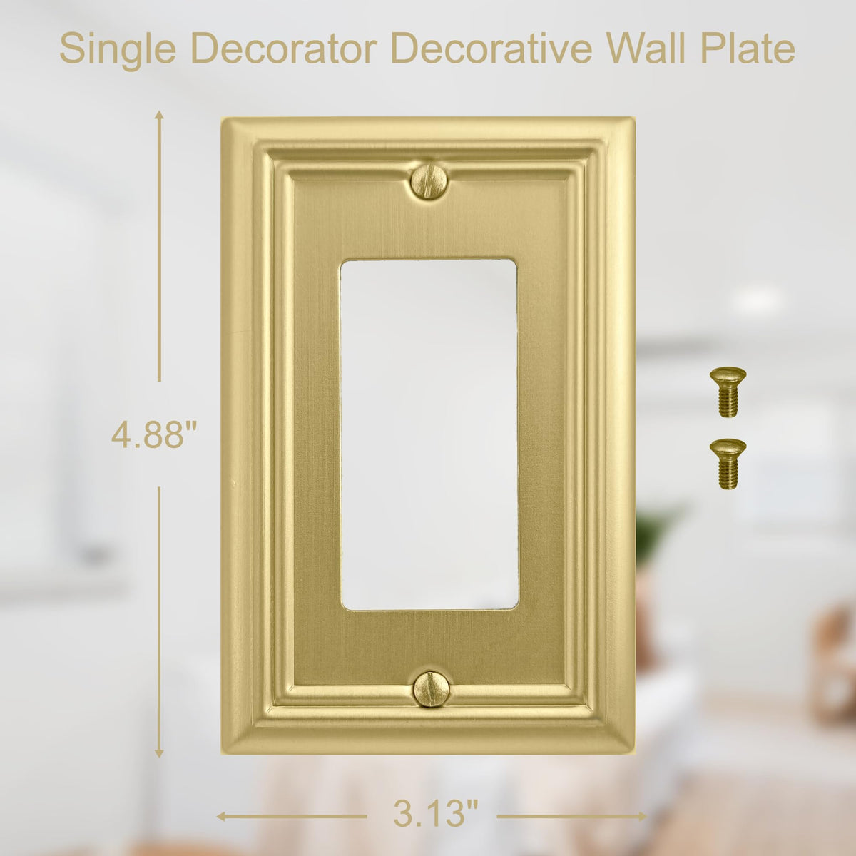OKAWYC Adler brushed brass wall plate side view showing slim profile for clean installs