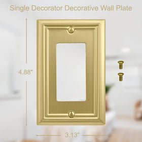 OKAWYC Adler brushed brass wall plate side view showing slim profile for clean installs