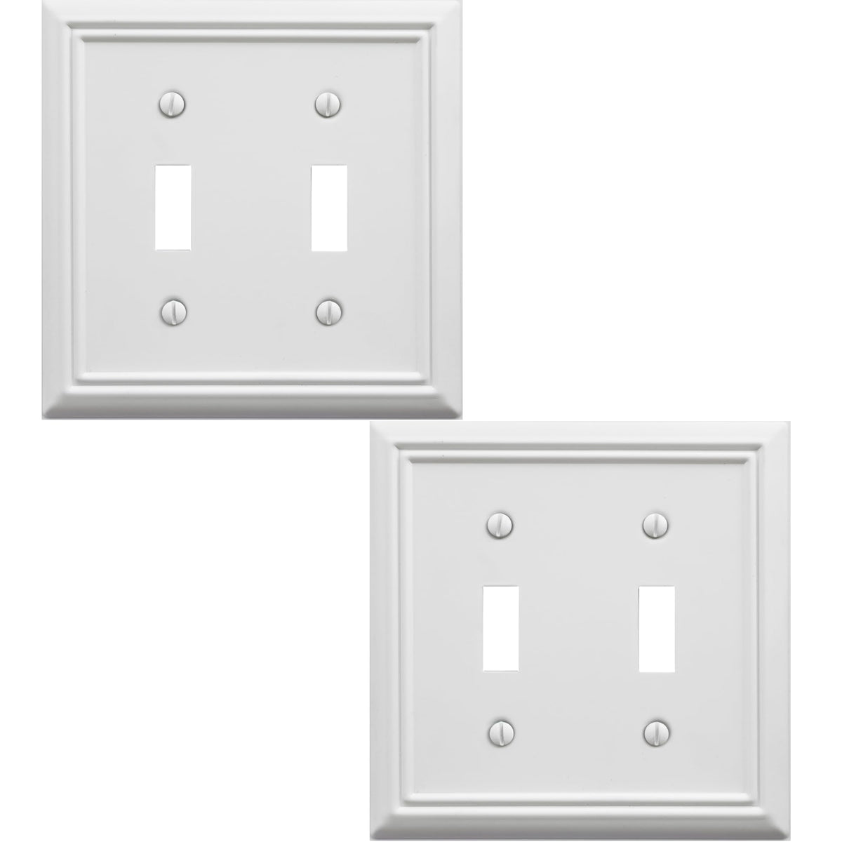 OKAWYC Adler double-toggle wall plate front view shows durable 2-pack design