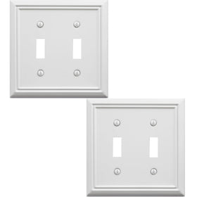 OKAWYC Adler double-toggle wall plate front view shows durable 2-pack design