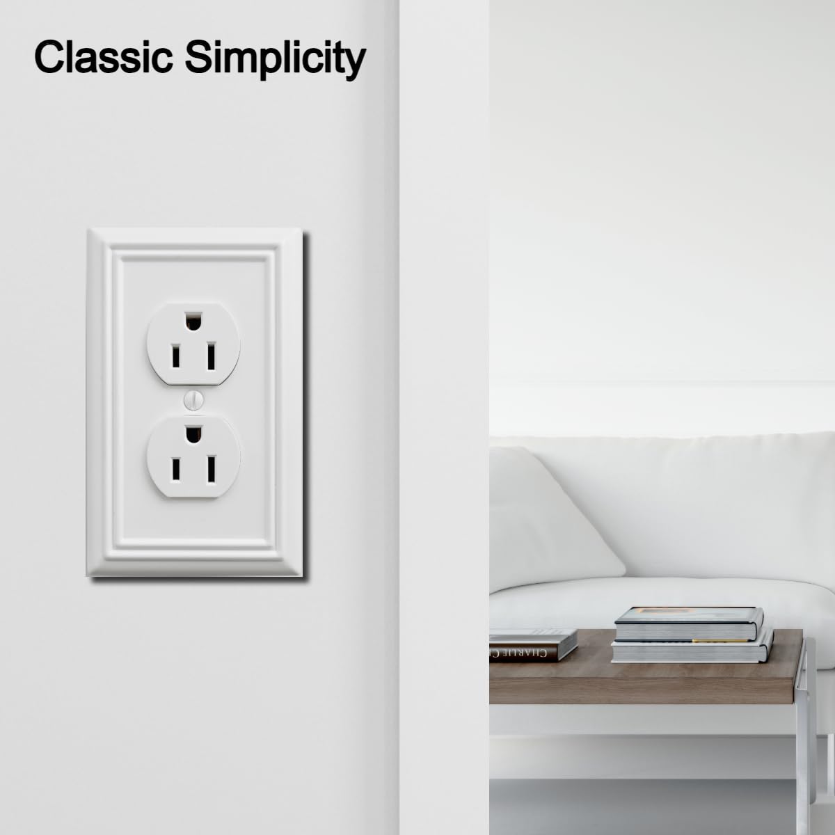 OKAWYC Adler outlet cover white 4-pack, packaging view for easy upgrade.