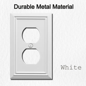 OKAWYC Adler outlet cover white, closeup edges, corrosion-resistant durability for daily use.
