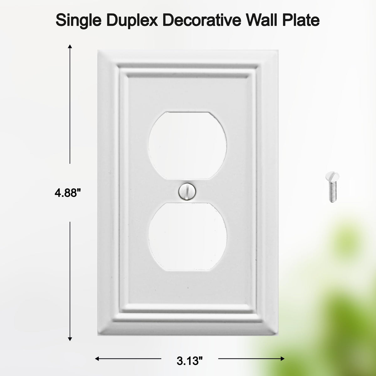 OKAWYC Adler outlet cover white, side view, clean lines complementing modern kitchens and baths.
