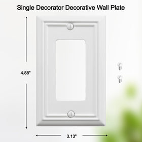 OKAWYC Adler decorative wall plate close-up in white for durable finish.