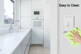 OKAWYC Adler wall plate blends with living room fixtures for cohesive styling.