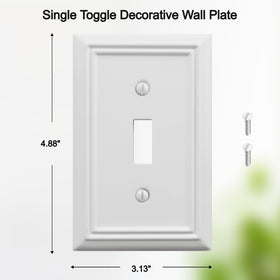 OKAWYC Adler white 1-gang switch cover with clean lines for modern interiors.