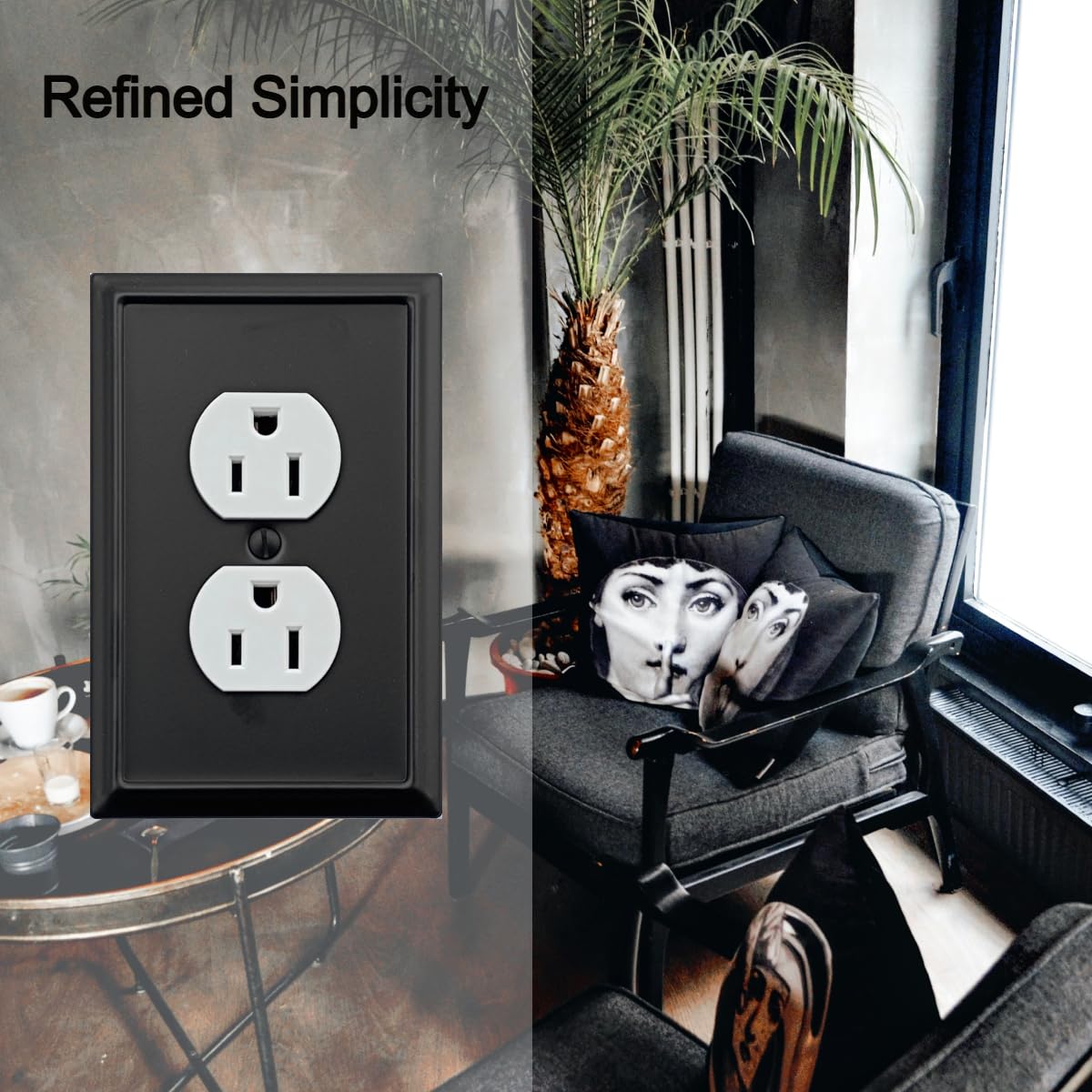 Easy-to-install OKAWYC Aria wall plate updates spaces with a modern, cohesive look.