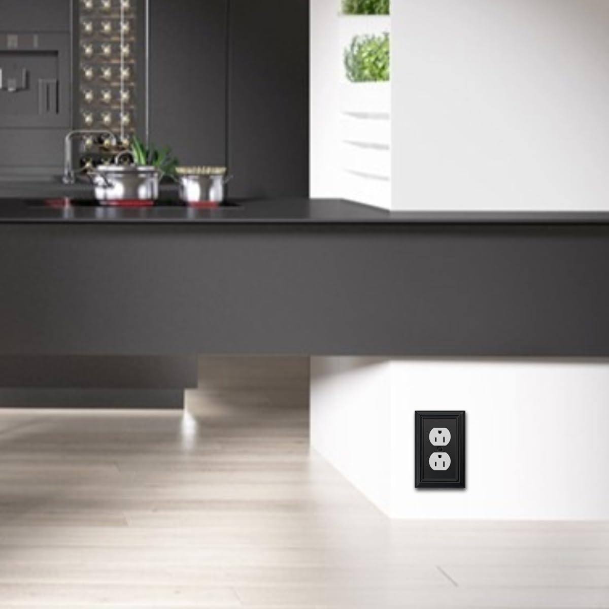 OKAWYC living room styling with wall plate and fixtures for cohesion.