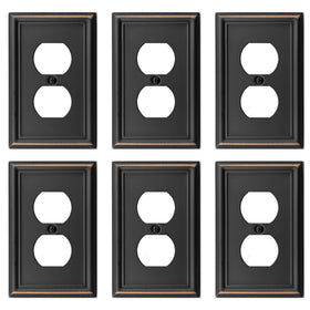OKAWYC Luca 1-gang wall plate aged bronze for classic room styling.