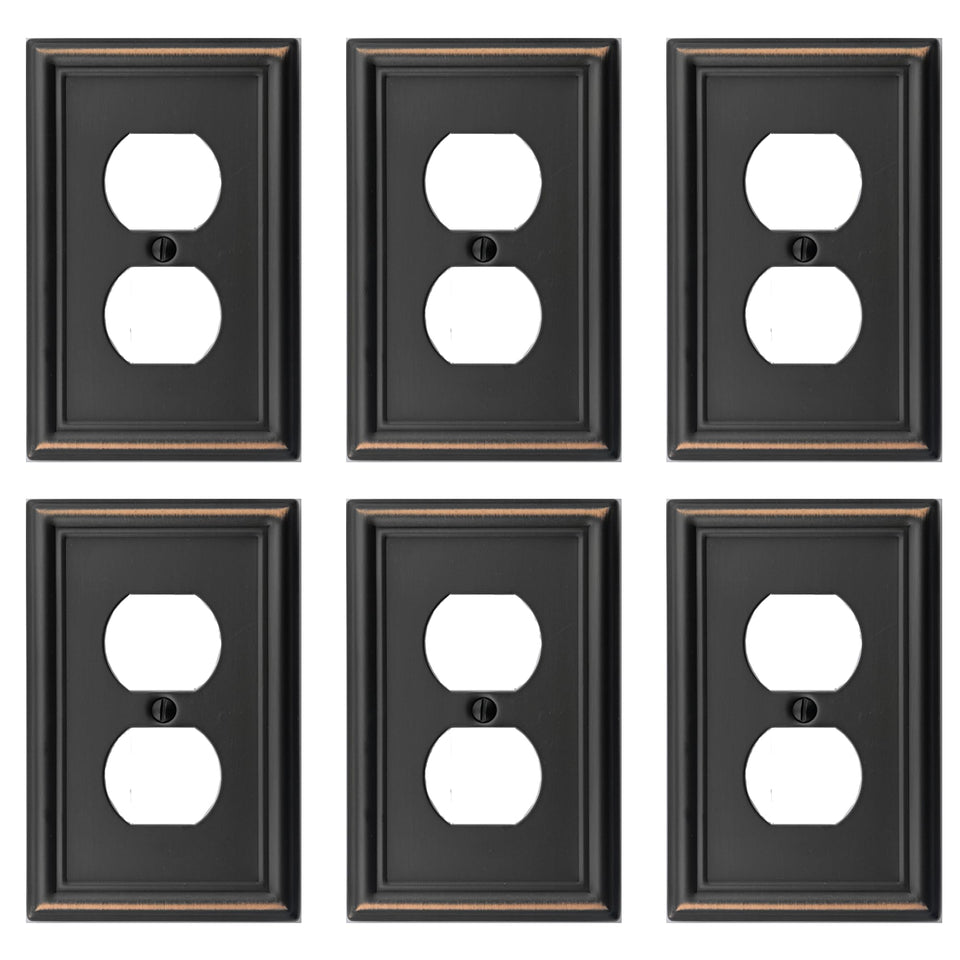 OKAWYC Luca 1-gang wall plate aged bronze for classic room styling.