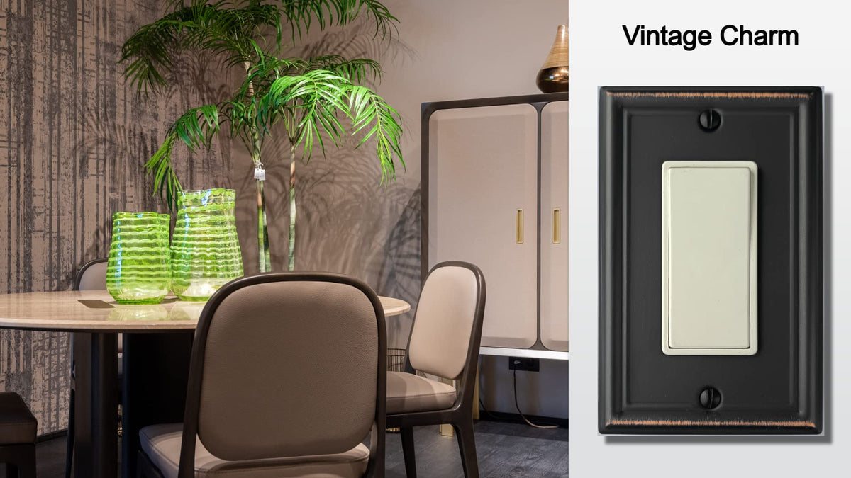 OKAWYC Luca metal wall plate antique bronze finish adds durable luxury.