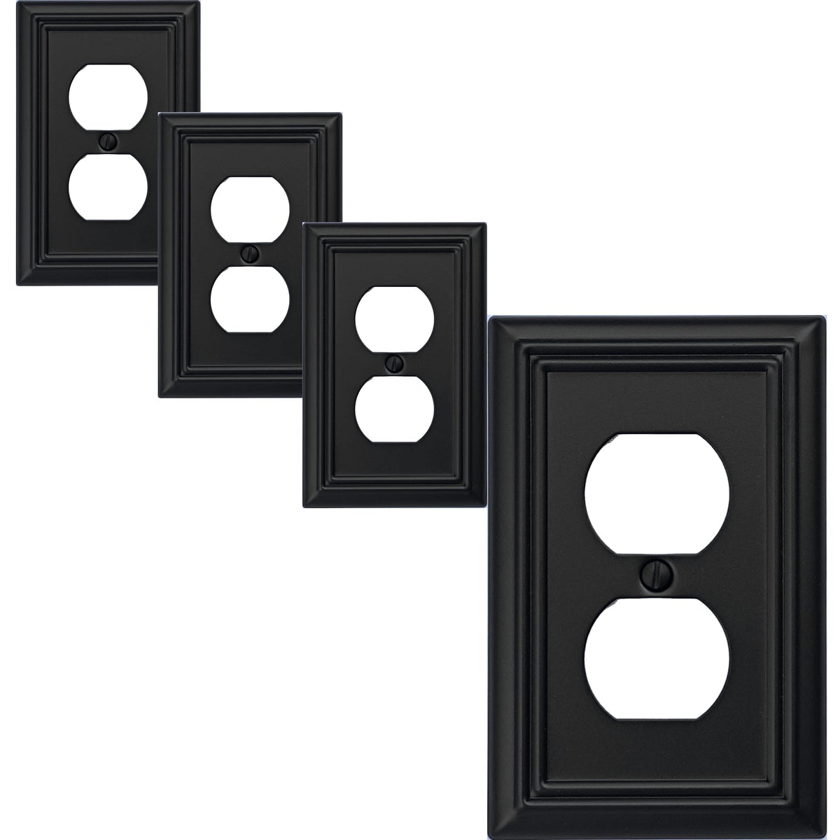 OKAWYC black Adler wall plate close-up with durable metal finish.