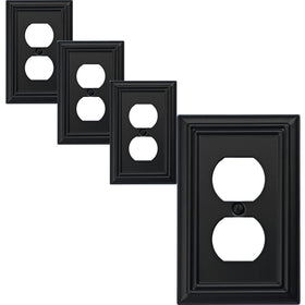 OKAWYC black Adler wall plate close-up with durable metal finish.