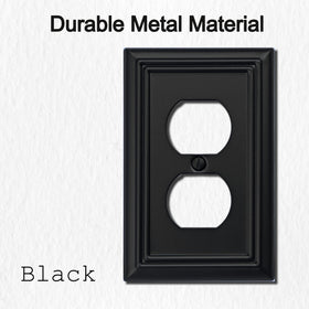 OKAWYC installation view of black Adler wall plate with color-matching screws.