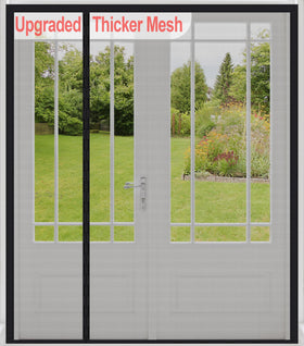 Okayavo reversible magnetic screen door showing left-right opening for easy passage