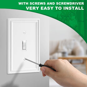 OKAYZIP white switch plate suitable for both residential and commercial spaces.