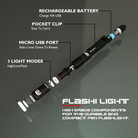 okcomuy IP67 waterproof LED pen light withstands water exposure for wet environments.