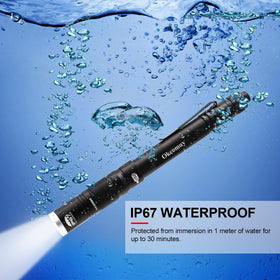 okcomuy 300 lumen pen light delivers bright beams for inspection tasks.