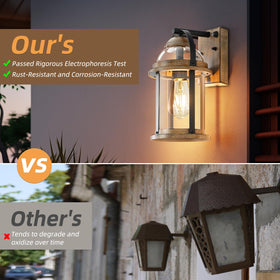 OKELI Dusk to Dawn porch light provides safe nighttime visibility.