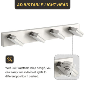 OKELI LED vanity fixture four lights with 6000K cold white glow for grooming
