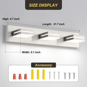 OKELI vanity light dimensions accommodate many bathrooms for a clean fit