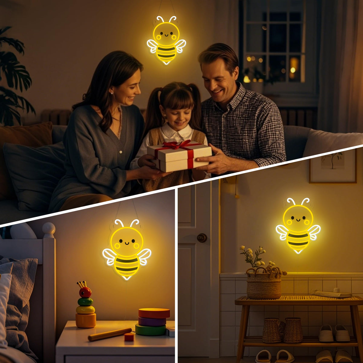 OkiyiD Bee Neon Sign gift-ready decor for kids and beekeepers.