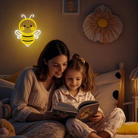 OkiyiD Bee Neon Sign hanging kit included for quick mounting.