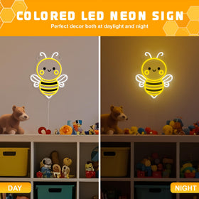 OkiyiD Bee Neon Sign USB-powered for easy setup.