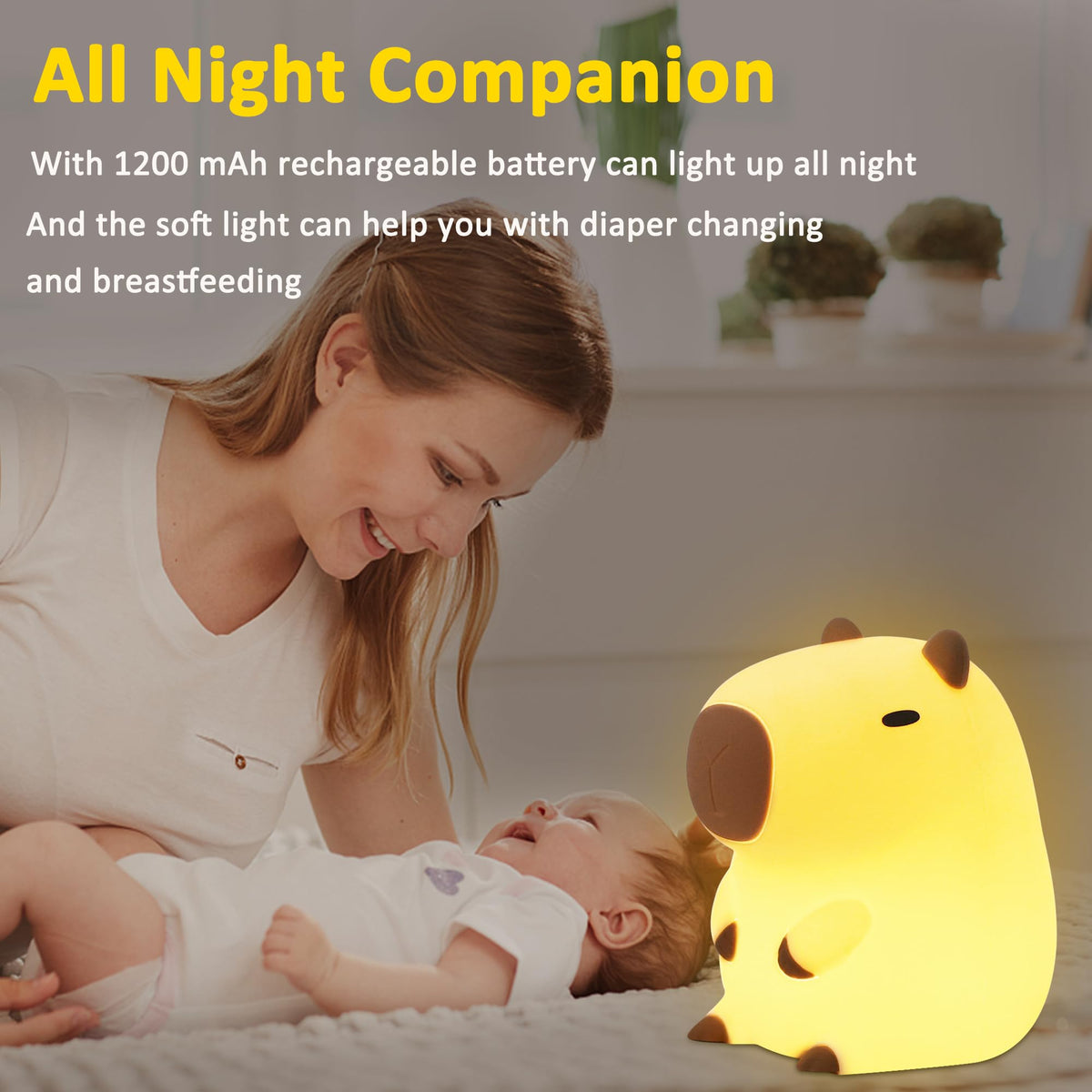 OkiyiD Capybara Night Lamp in portable charging scenario