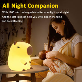 OkiyiD Capybara Night Lamp showing rechargeable battery for portability