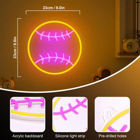 OkiyiD softball neon sign enhances dorm room ambience with soft light