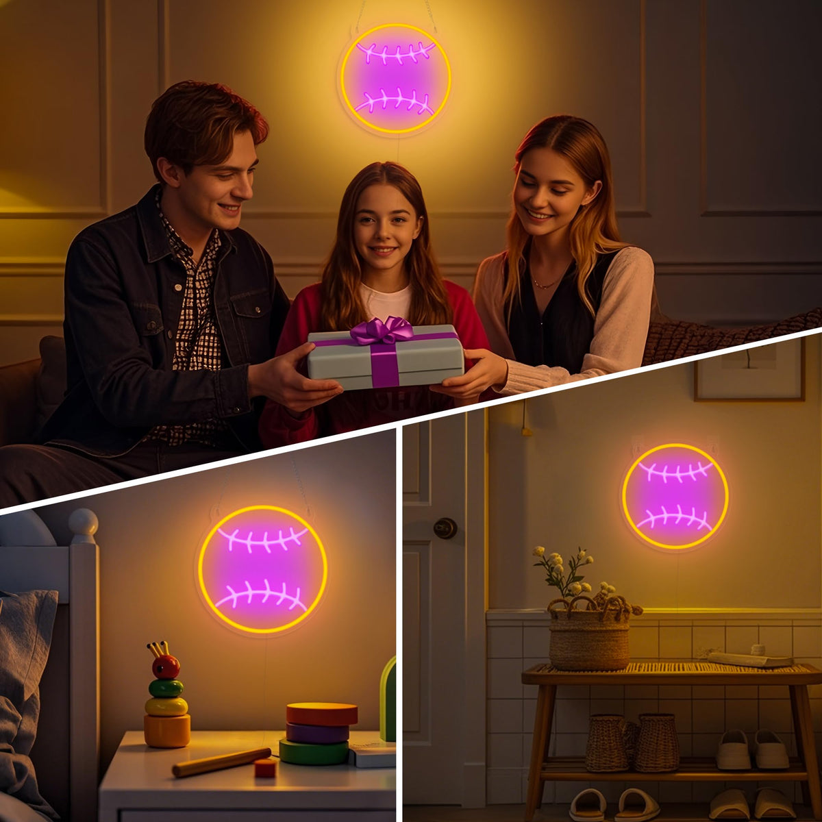 OkiyiD softball neon sign acts as a playful fan accessory