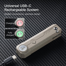 OKNIFE LK charges via USB-C for quick power on the go.