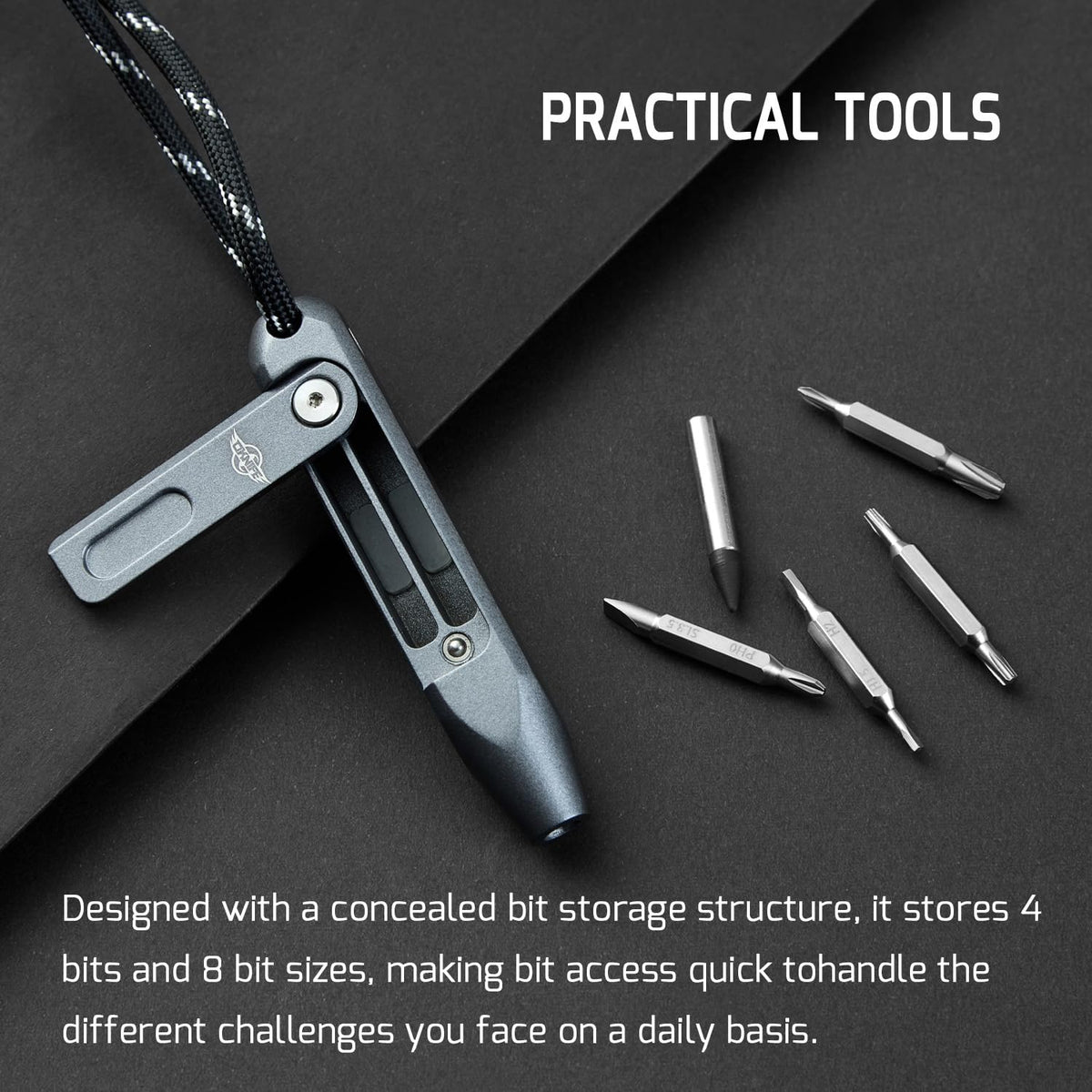 OKNIFE Otacle D1 Mini shows four double-ended bits for versatility.