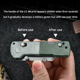 OKNIFE U1 Pro ergonomic G10 donut pattern handle for a steady grip