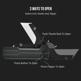 OKNIFE U1 Ultra three opening methods for flexible use.