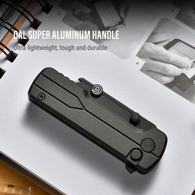OKNIFE U1 Ultra aluminum handle with brushed finish for durability.