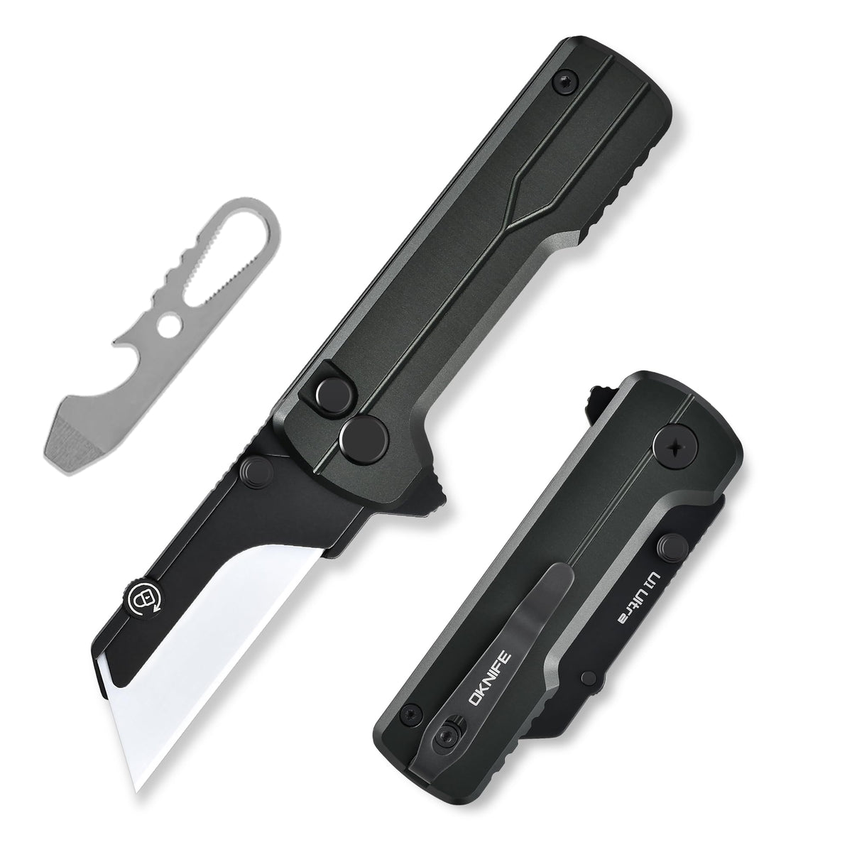 OKNIFE U1 Ultra pocket knife with ceramic blade for precise cuts.