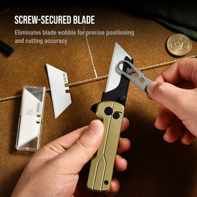 OKNIFE U1 Ultra screw-secured blade for stability.