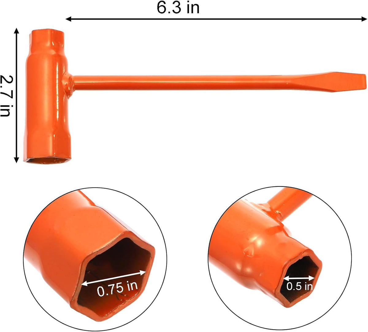 Okllen T-handle scrench gives firm grip for precise torque.