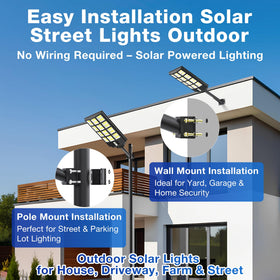 OKPRO 8000W solar street light wide-coverage design for large outdoor spaces.