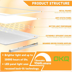 OKQ 5CCT switchable color temperature panel for versatile work environments