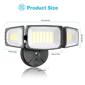 Olafus flood lights provide coverage for up to 1150 ft²