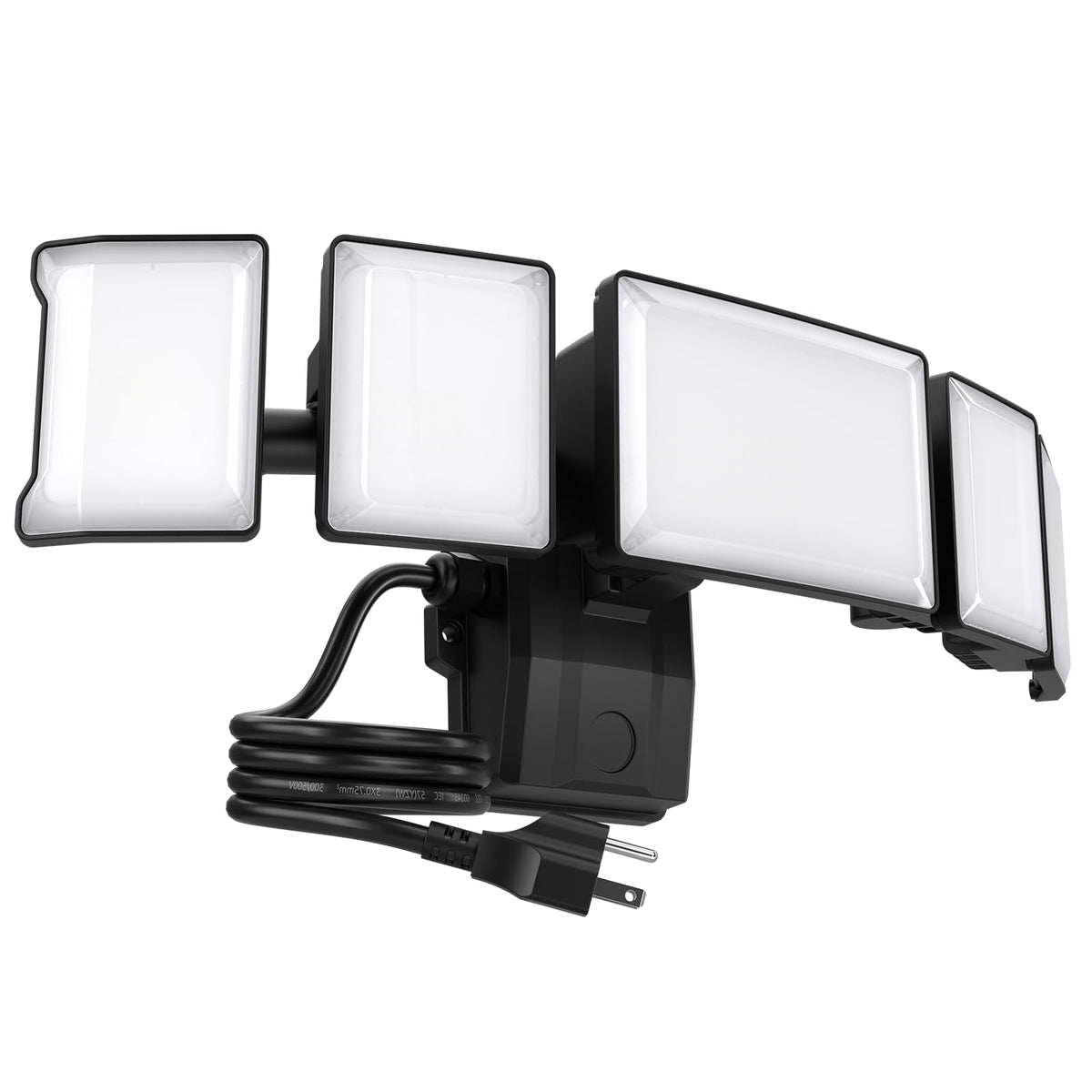 Olafus 130W flood light front view showing bright exterior illumination