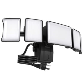 Olafus 130W flood light front view showing bright exterior illumination