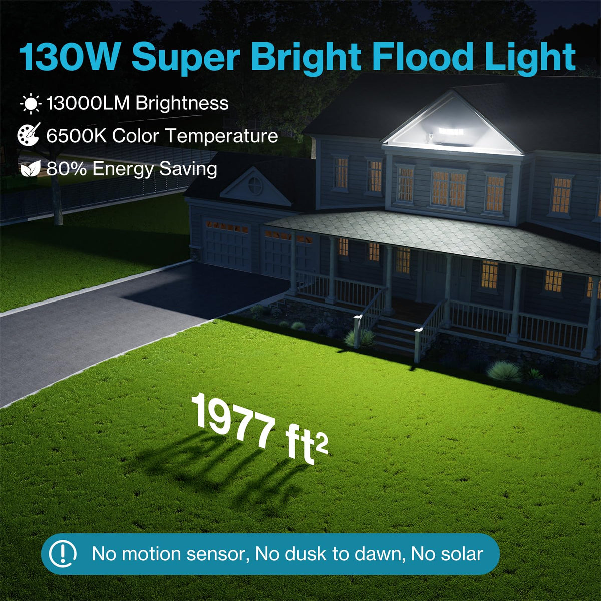 Olafus 130W flood light IP65 seal proving weatherproof design